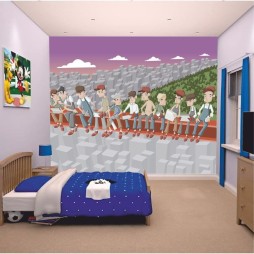 Almuerzo en rascacielos animados