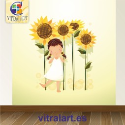 FotoMural Anita Entre Girasoles