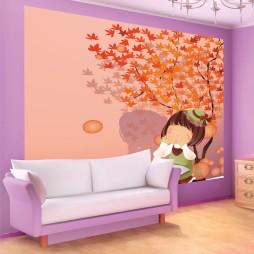 FotoMural Anita entre hojas 3