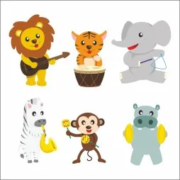 Vinilo infantil kit Músicos