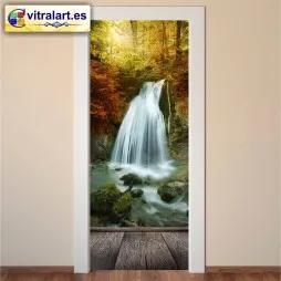 Vinilo Puerta Río Cascada