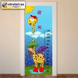 Vinilo Puerta Medidor Jirafa