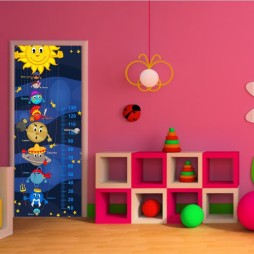 Vinilo Puerta Medidor Planetas