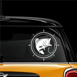 Pegatina Pesca Trucha Brújula