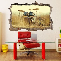 Vinilo Roto 3D Batería