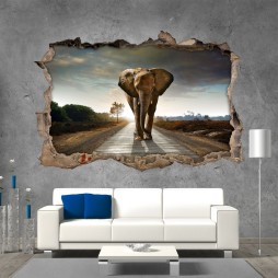 Vinilo Roto 3D Elefante