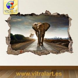 Vinilo Roto 3D Elefante