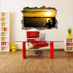 Vinilo Roto 3D Pescador