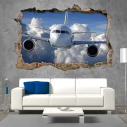 Vinilo Roto 3D Avión