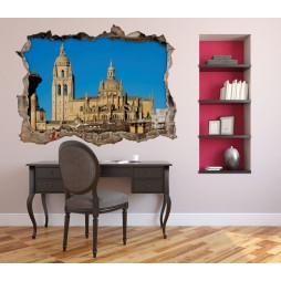 Vinilo Roto 3D Catedral de segovia