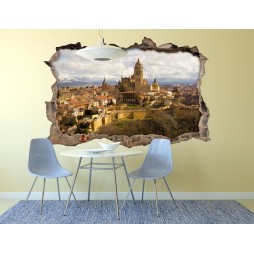 Vinilo Roto 3D Catedral de segovia 2