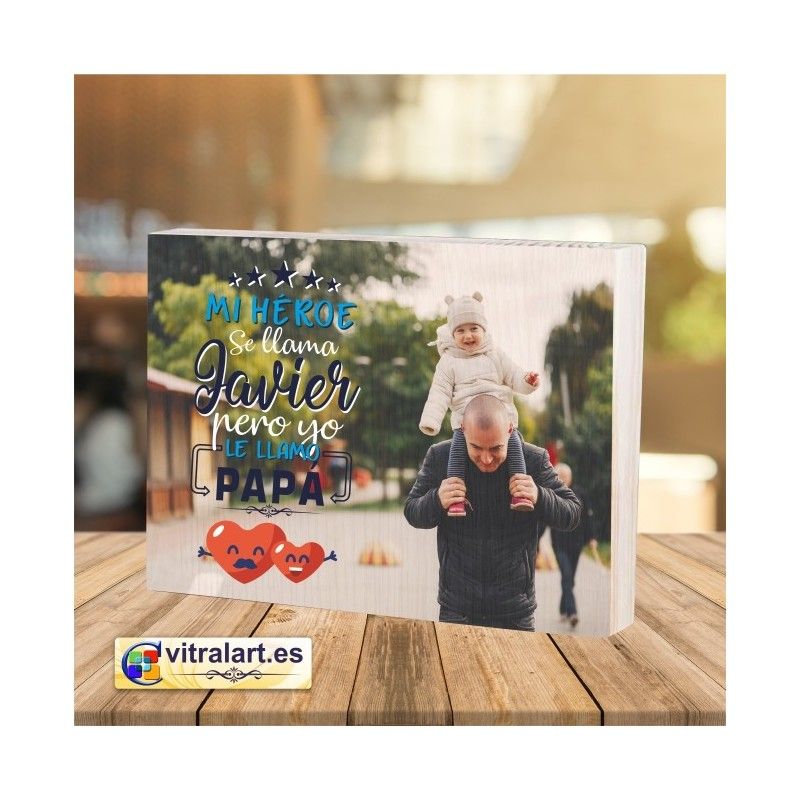 Foto Bloque Madera día del padre Foto Bloque Madera día del padre