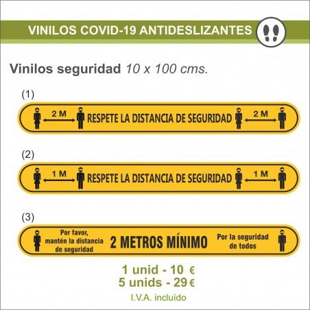 Vinilos de Prevención Antideslizante Covid-19