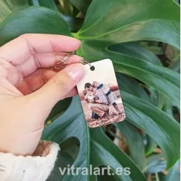 Llavero de Madera con nombre y foto