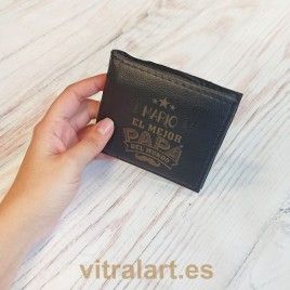 billetera personalizada para papá - de cuero PU