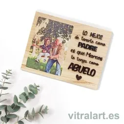 Foto Bloque Madera Día del Abuelo Relieve