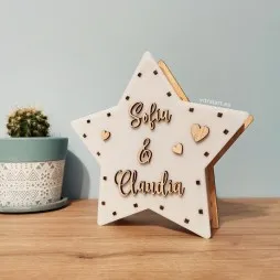 Lampara Estrella personalizada con letras
