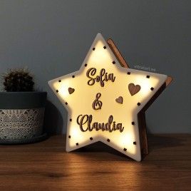 Lampara Estrella personalizada con letras