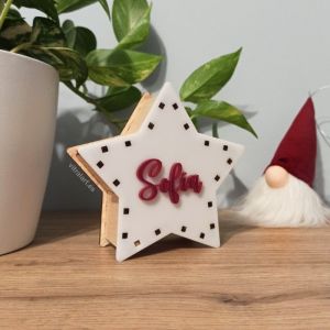 Lampara Estrella personalizada con letras mini