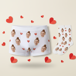 Calcetines personalizados con foto | Corazones