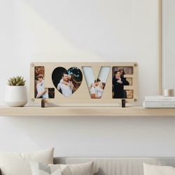 Placa de Madera LOVE Personalizada con Fotos | Regalo Romántico
