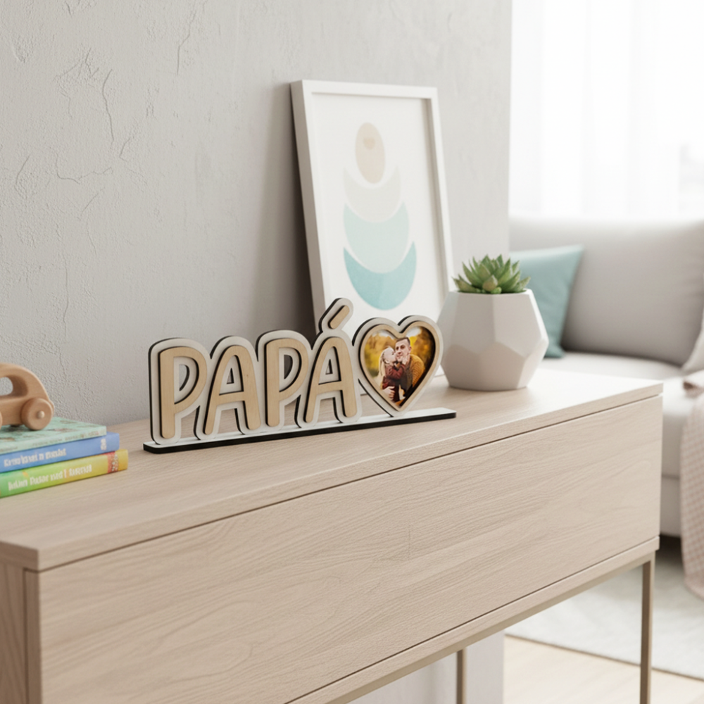 Placa de Madera Papá Personalizada con Foto | Día del Padre Placa de Madera Papá Personalizada con Foto | Día del Padre
