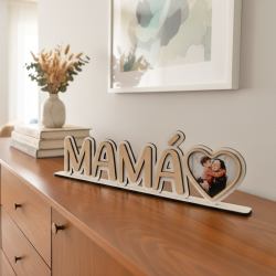 Placa de Madera Mamá Personalizada con Foto | Día de la Madre