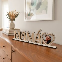 Placa de Madera Mamá Personalizada con Foto | Día de la Madre