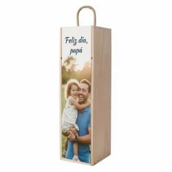 Caja para Vino Personalizada con Foto | Estuche de Madera
